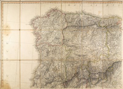 ウェリントン公が使用したとされるスペインの地図 作： English School