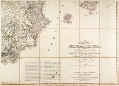 ウェリントン公が使用したとされるスペインの地図 作： English School