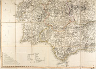 ウェリントン公が使用したとされるスペインの地図 作： English School