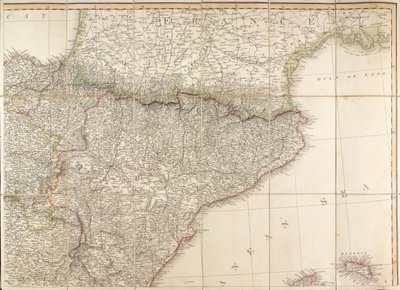 ウェリントン公が使用したとされるスペインの地図 作： English School