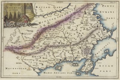 トラキアの地図（カラー彫刻） 作： English School