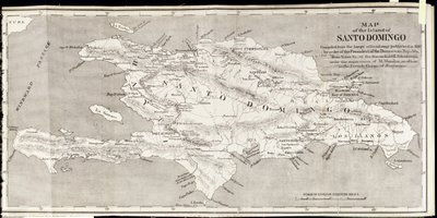 Samuel Hazardによる &39;Santo Domingo過去と現在&39;からのサントドミンゴ島の地図、パブ。 1873（フォトリソ） 作： English School