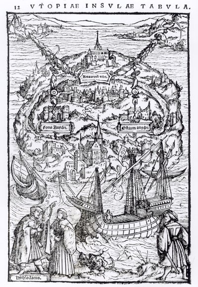 ユートピア島の地図、本の表紙 作： English School