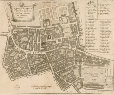 ロンドンのセントジャイルズ教区の地図 作： English School