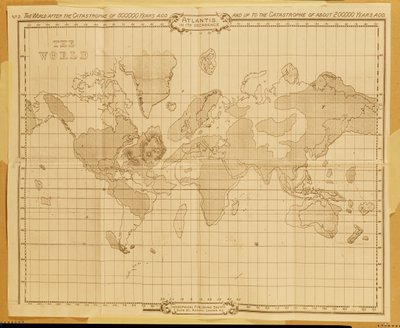 Theosophical Publishing Company（litho）によって公開された世界地図「Atlantis in it&39;s Decadence」 作： English School