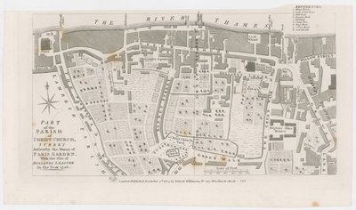 Rウィルキンソンによるパリガーデンの邸宅を示す地図、1822年 作： English School
