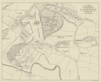 The Battle of Langsideを説明するための地図 作： English School