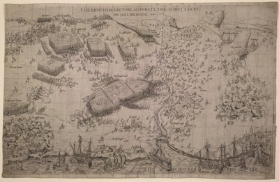 Maps.C.C.5.a.409 ピンキーの戦い、1547～48年頃（彫刻） 作： English School