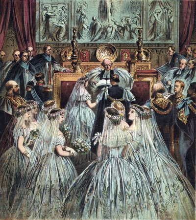 プリンス・オブ・ウェールズ（イギリス王エドワード7世となる）（1841-1910）とデンマークのアレクサンドラ（Alexandra Caroline Marie Charlotte Louise Julie of Schleswig-Holstein-Sonderburg-Glucksbourg）（1844-19）の結婚 作： English School