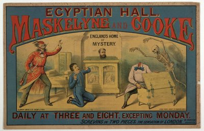 1880年頃のエジプトホールでのマスケリンとクック（カラーリソ） 作： English School
