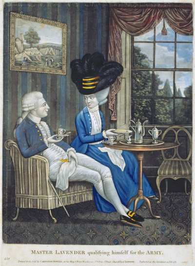 陸軍、パブのマスターラベンダー資格を取得。 Carington Bowles（fl.1744-93）、1781（mezzotint engraving） 作： English School