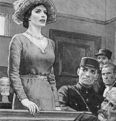 マタ・ハリ、裁判中（リトグラフ 作： English School