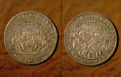 スペイン軍の敗北を記念したメダル、1588年（銀） 作： English School
