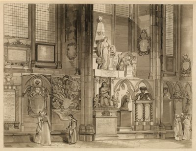 ロンドンのウェストミンスター寺院の記念碑と像 作： English School