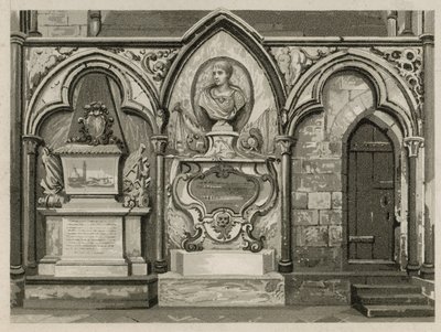 ロンドンのウェストミンスター寺院の記念碑と像 作： English School