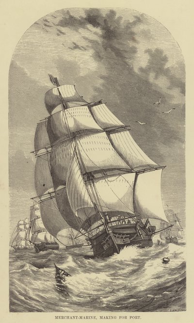 港に向かうMerchant-Marine(彫刻) 作： English School