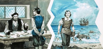 マイルスフィリップスは父親の死について知らされていた。人けのないビーチで他の人と上陸 作： English School
