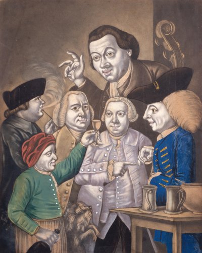 歓喜と友情、1770年頃（手描きのメゾチント） 作： English School