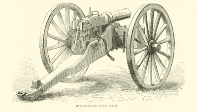 機関銃、背面図、1870年8月 作： English School