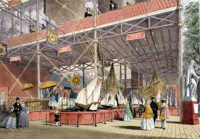 1851年の万国博覧会のインド部門の船の模型（Dickinson