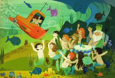 現代のおとぎ話：潜水艦と人魚 作： English School