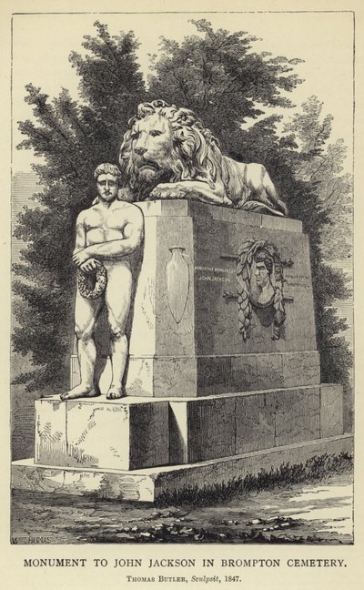 ブロンプトン墓地のジョンジャクソン記念碑、トーマスバトラー、彫刻家、1847年 作： English School