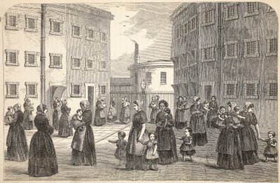 ロンドンの刑事刑務所のイラスト、パブのヘンリーメイヒューとジョンビニーによる刑務所の生活のシーン。 1862 作： English School