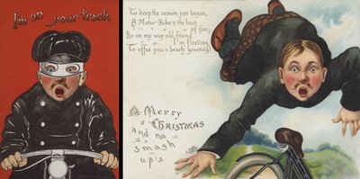 モーターサイクルをテーマにしたクリスマスカード（クロモリ写真 作： English School