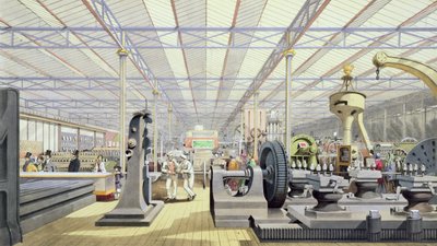 1851年の大展覧会のディキンソンズ総合写真からの1854年発行の移動機械 作： English School