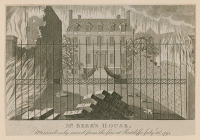 1794年7月23日、ラトクリフの火事から奇跡的に救われたベレス邸 作： English School