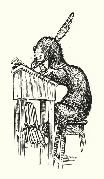 Mr.Ferret at Work（リトグラフ 作： English School