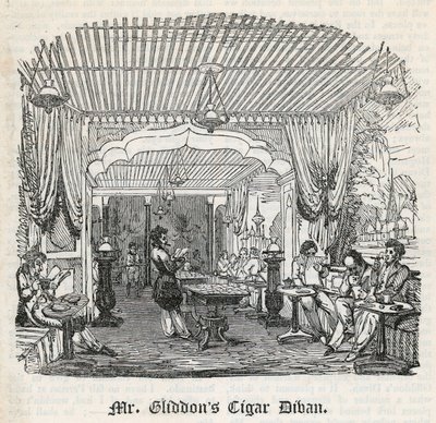 Mr Gliddons Cigar Divan、キングストリート、コヴェントガーデン 作： English School