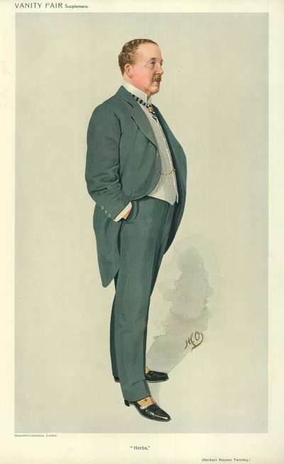 Herbert Hayes Twining氏、ハーブ、1910年2月17日、バニティフェア漫画 作： English School