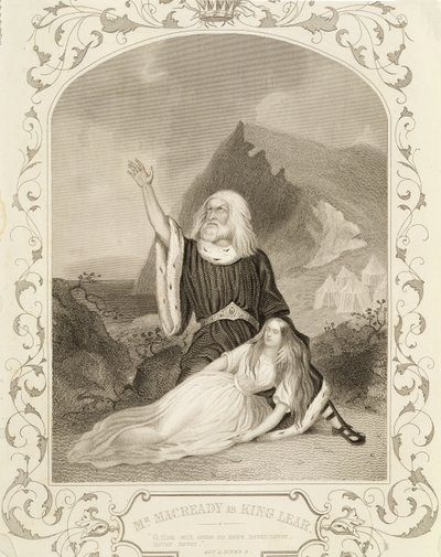 ウィリアムシェイクスピア（1564-1616）の劇中のリア王、マックレディ、第5幕シーン3 作： English School