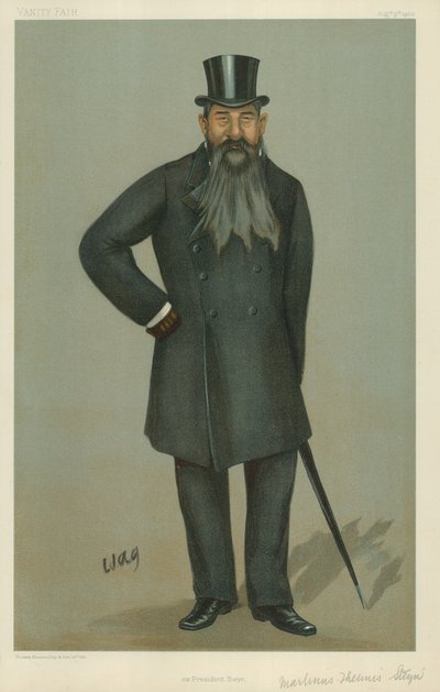 Martinus Theunis Steyn氏、元大統領Steyn、1900年8月9日、バニティフェア漫画 作： English School