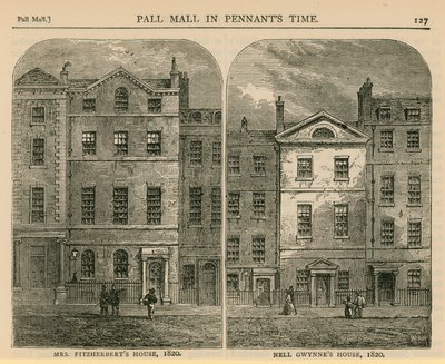 フィッツハーバーツ夫人の家とネルグウィンズの家、1820年 作： English School
