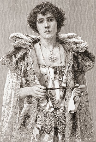 パトリック・キャンベル夫人、1897年発行の『ストランド・マガジン』誌より。 作： English School