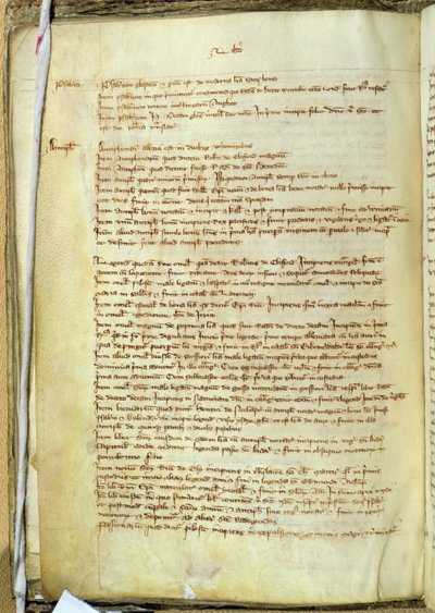 Ms.25516 fol.18v 13世紀後半のセントポール大聖堂にある本の目録のリベルI 作： English School