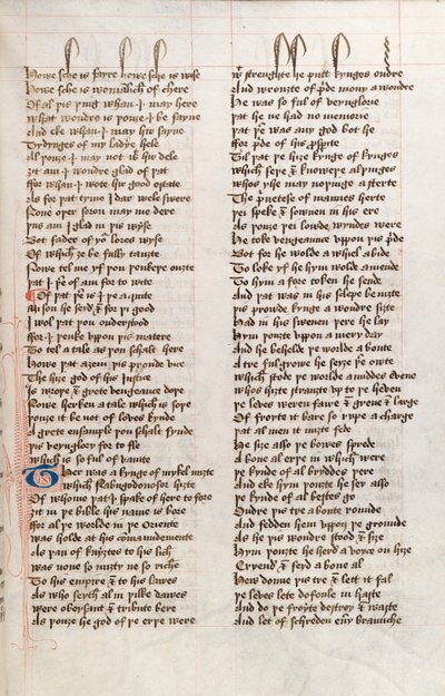 Ms326 f25r、John GowerによるConfessio Amantis（ベラムにペンとインク） 作： English School