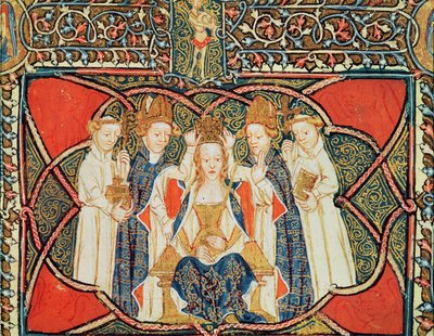 Ms 197 f.19v Liber Regalisの女王の戴冠式 作： English School