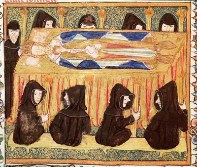 Ms 197 f.22v王の葬儀、リベルレガリス 作： English School