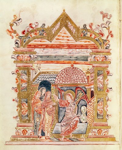 Ms 274（Y-6）fol.72v墓の聖女たち、ジュミエージュのロバート大使館、1016年頃 作： English School