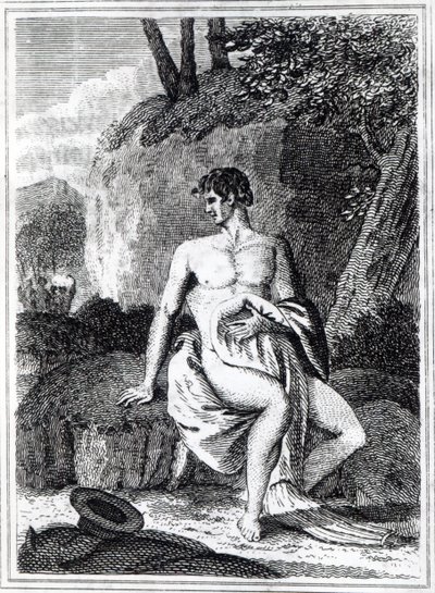 アフリカのマンゴパーク、1816年に出版された「アフリカの内陸部の旅：1795年、1796年、1797年に行われた」のイラスト（印刷） 作： English School