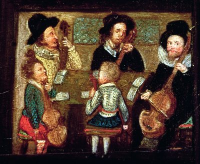 ワドリー・ハウスのミュージシャン、ヘンリー・アントン卿の生と死の詳細（1557-96）、1596年（99909も参照） 作： English School