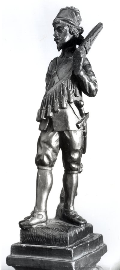 マスケット銃兵、1638年（木彫） 作： English School