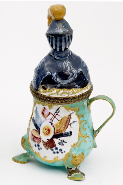 マスタードポット、ビルストン、1780年頃（エナメル） 作： English School