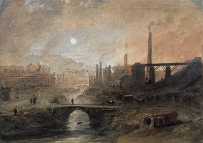 ナンティグロ鉄工所、1829年頃（紙に水彩画） 作： English School