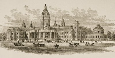 宗教地区協会発行の「アメリカンピクチャーズ」のサンフランシスコ市庁舎、1876 作： English School