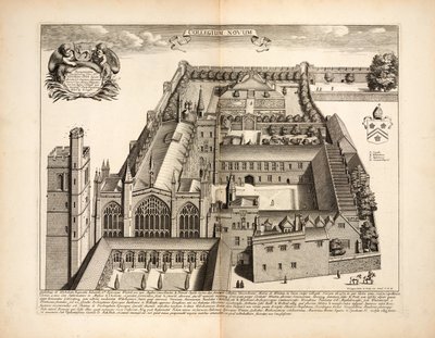 New College、plate 19 from Oxon By David Loggon、Oxford 1675 作： English School