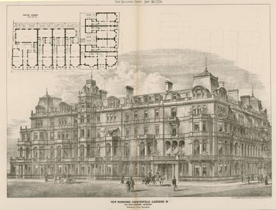 ニューマンションズ、チェスターフィールドガーデンズ、ロンドンW、ジョントーマスウィンペリス、建築家 作： English School